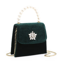 Women's Velvet Small Square  Chain Shoulder Messenger Bag