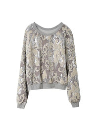 Heavy Industry Sequin Embroidered Golden Velvet Fairy Top