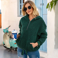 Loose Plush Pullover Socket Solid Color Sweater Coat Women's Clothing