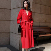 Water Ripple Double-faced Cashmere Bathrobe Trench Coat