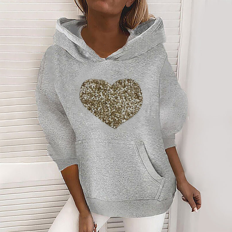 Loving Sequins Round Neck Sweater