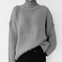 Short Solid Color Knitted Sweater