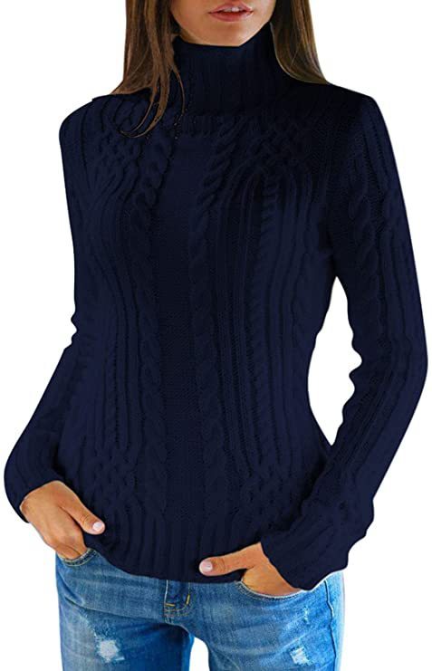 Women's High-neck Fashion Slim-fit Sweater Top