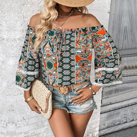 European American Fashion Floral Print Women's Blouse