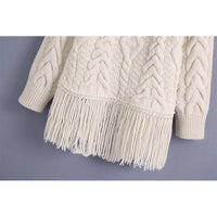 Knit Sweater Pullover Ladies Solid Color