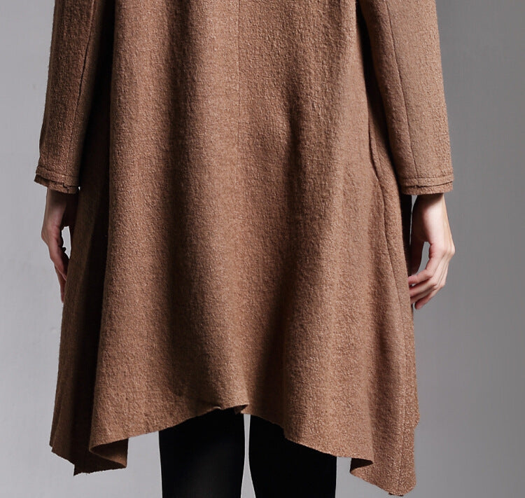 Long-Sleeved Cloak Long Woolen Coat