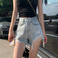 Women's Summer Thin High-waisted Denim Shorts