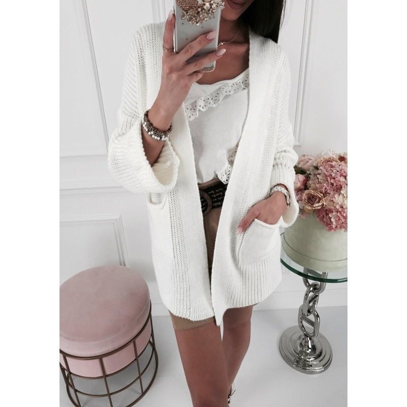 Spring New Women's Mid-length Cardigan Sweater