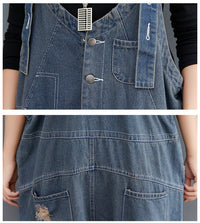 The New Loose Look Thin Jean Suspenders Women