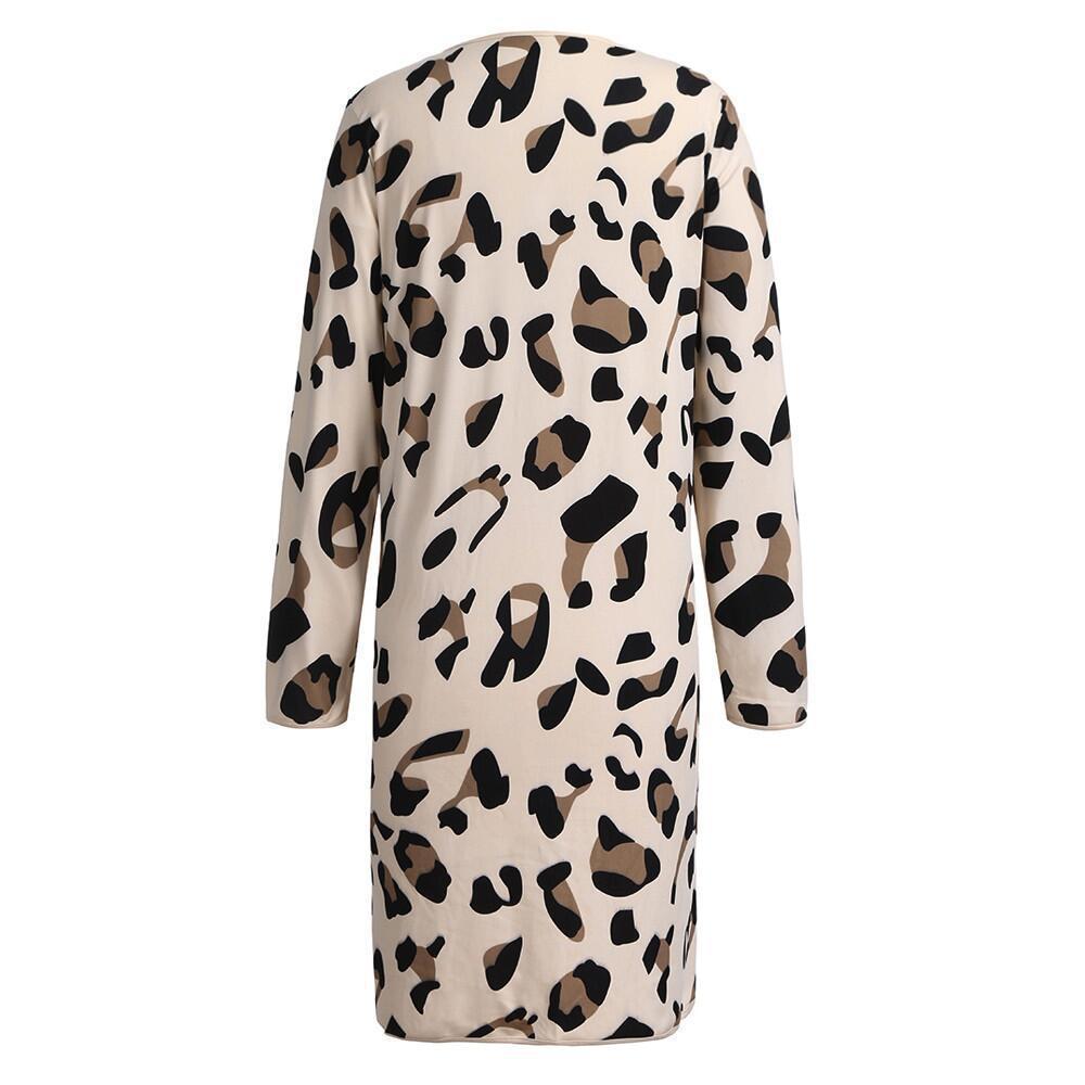 Long Coat Leopard Cardigan Loose Women's Top