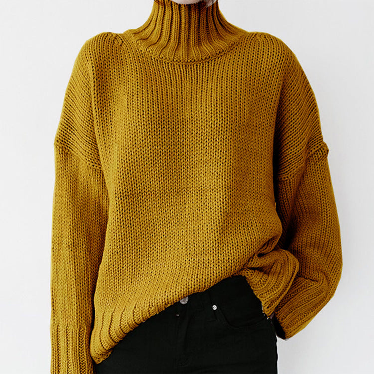 Short Solid Color Knitted Sweater