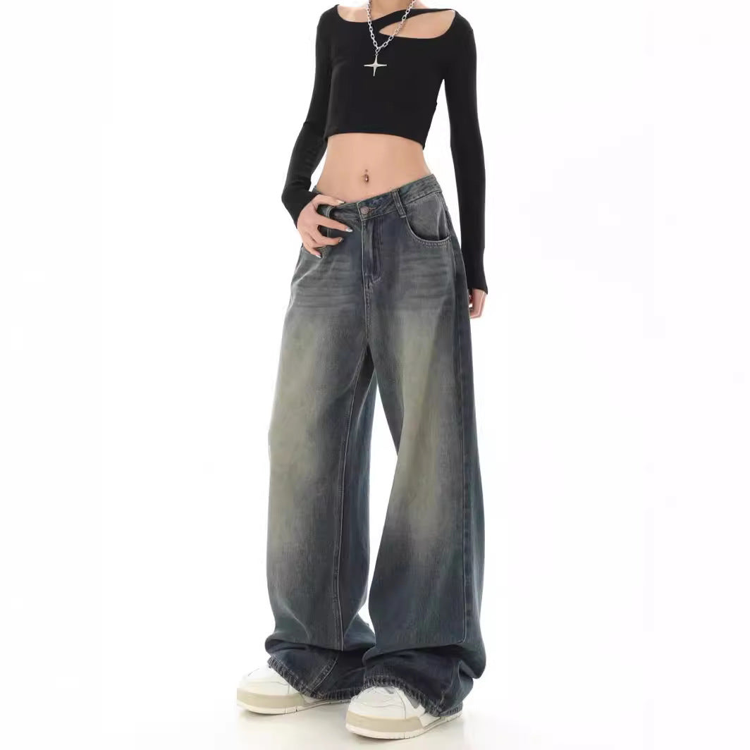 Loose Slimming And Wide Leg Straight Pants