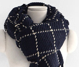 Autumn And Winter Thickened Men's And Women's Dual Purpose Scarf British Dotted Plaid Coarse Yarn Scarf