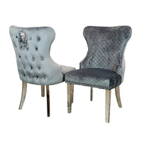 Chelsea Dining Chair ALL COLOURS with Lion Knocker & Buttoned Back