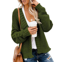 Solid Loose Round Neck Pullover Twist Women's Sweater