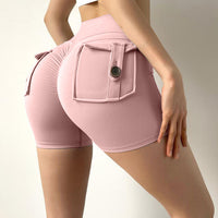 Peach Tooling Tight Shorts Women's High Waist Stretch Sexy Hips Shaping Yoga Pants Running Fitness Pants Spring