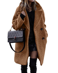 Fashion Temperament Commute Velvet Long Coat