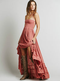 Backless Bohemian Beach Maxi Dress Cotton