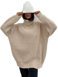 Thick Autumn And Winter Turtleneck Sweater Casual Solid Color Russian Knitwear