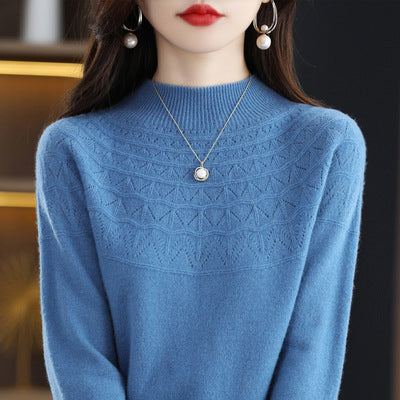 Half High Collar Thin Sweater Seamless Wool