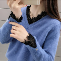 Fashion All-match Ladies Mink Fleece Sweater