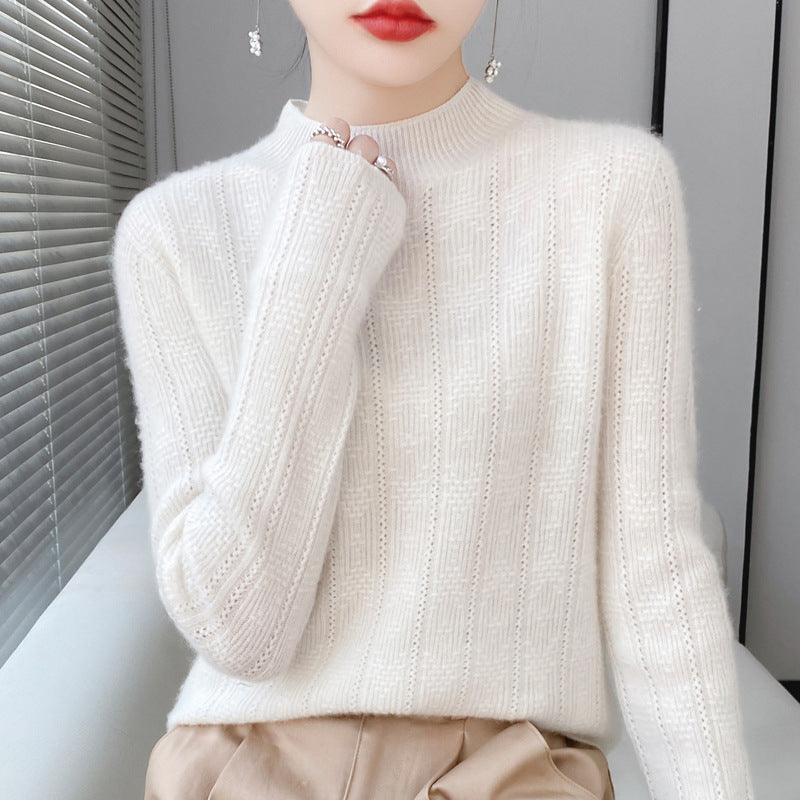 Pure Wool Turtleneck Sweater Seamless Simple