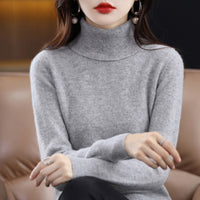 Lapel Sweater Women's Autumn And Winter Women's Solid Color Turtleneck Knitting Bottoming Shirt Sweater