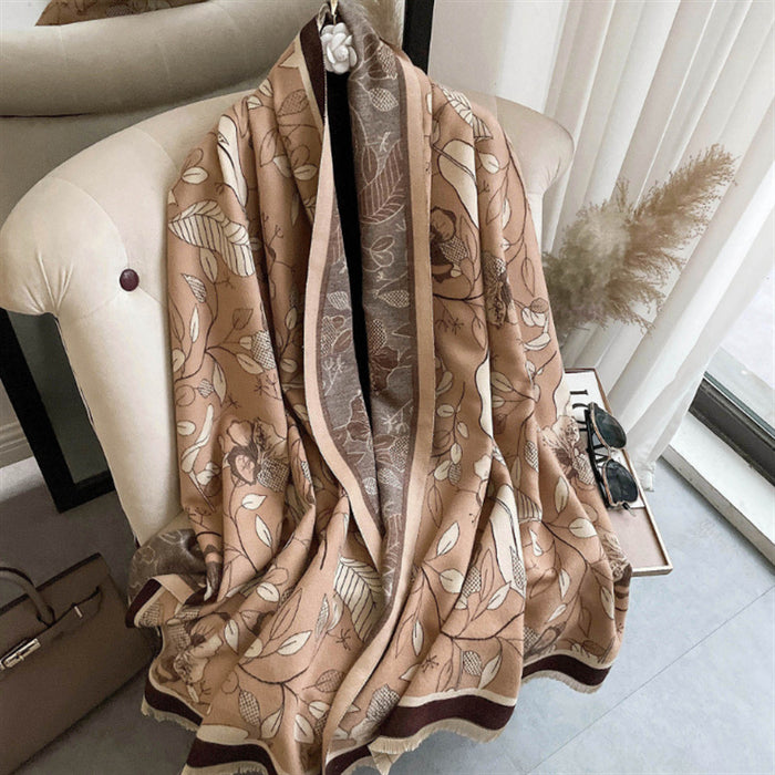 Women's Jacquard Tassel Decorative Shawl Scarf