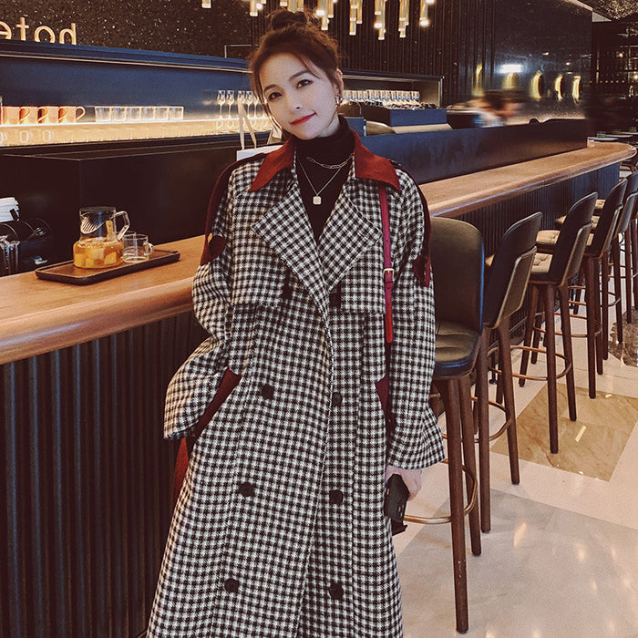 Chidori Women's Middle And High-end Woolen Thick Coat Woolen Coat