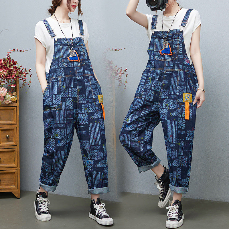 Large Size Denim European Printed Denim Fashion Girl