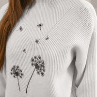 New White Half High Collar Slim Fitting Knitwear For Women