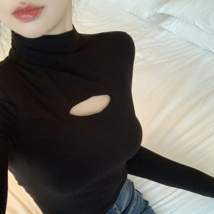 Half High Collar Women's New Slim And Thin Warm Bottoming Shirt Top