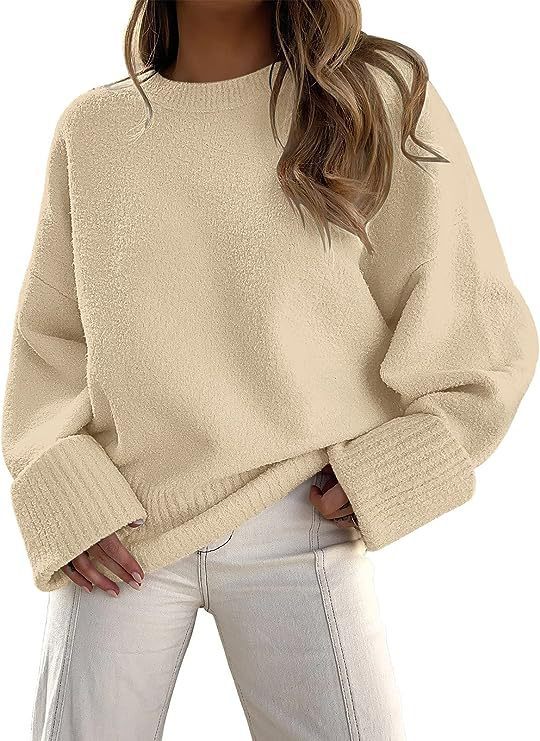 Women's Fashion Casual Round Neck Long Sleeve Plush Sweater Top