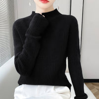 Pure Wool Turtleneck Sweater Seamless Simple