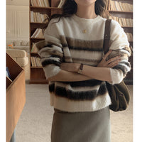 Contrast Color Loose Pullover Coat Tide