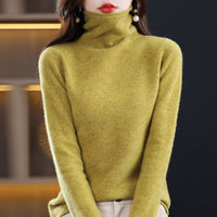 Pile Collar Woolen Sweater Women's Bottoming Shirt Turtleneck Sweater