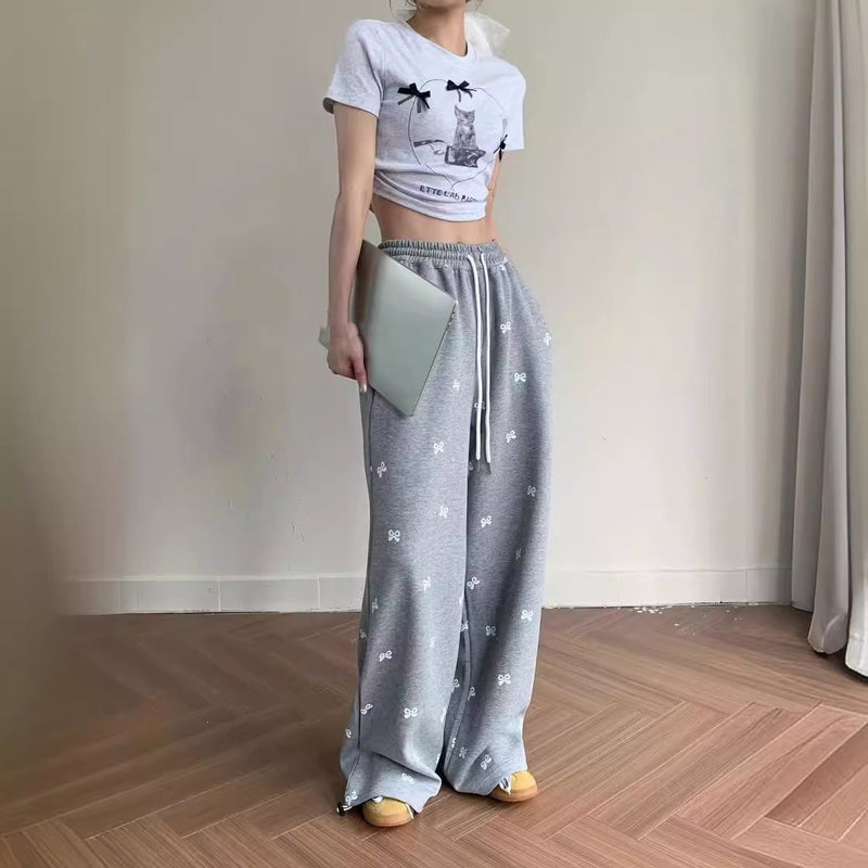 Women's Fashion Bowknot Loose Casual Pants