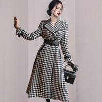 Western Style Lapel Waist Waist Fashionable Long Coat