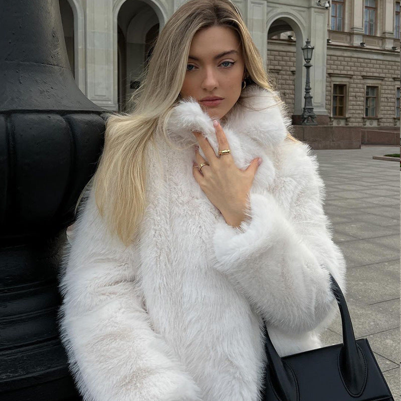 Solid Color High-grade Fur Coat Temperament Short Coat