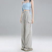 Straight Cargo Jeans Women's Multi-pocket Wide-leg Pants