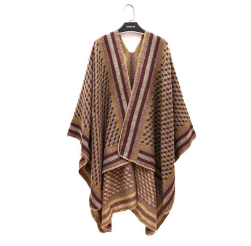 Winter Warm Split Shawl National Style Cape Cloak