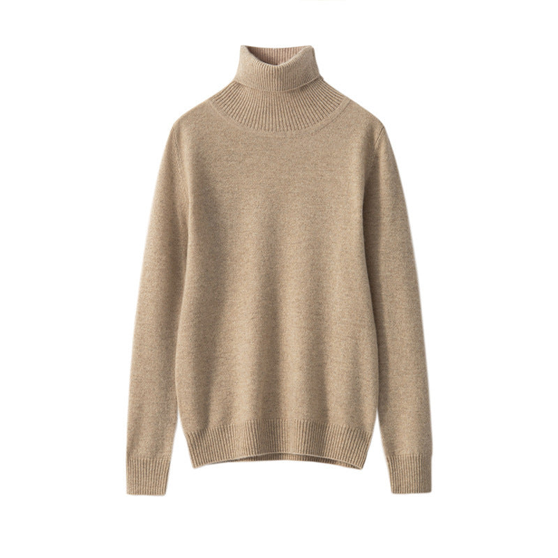 Pure Cashmere Sweater Women High Neck Knitted Bottoming Shirt