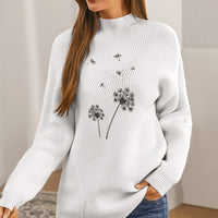 New White Half High Collar Slim Fitting Knitwear For Women