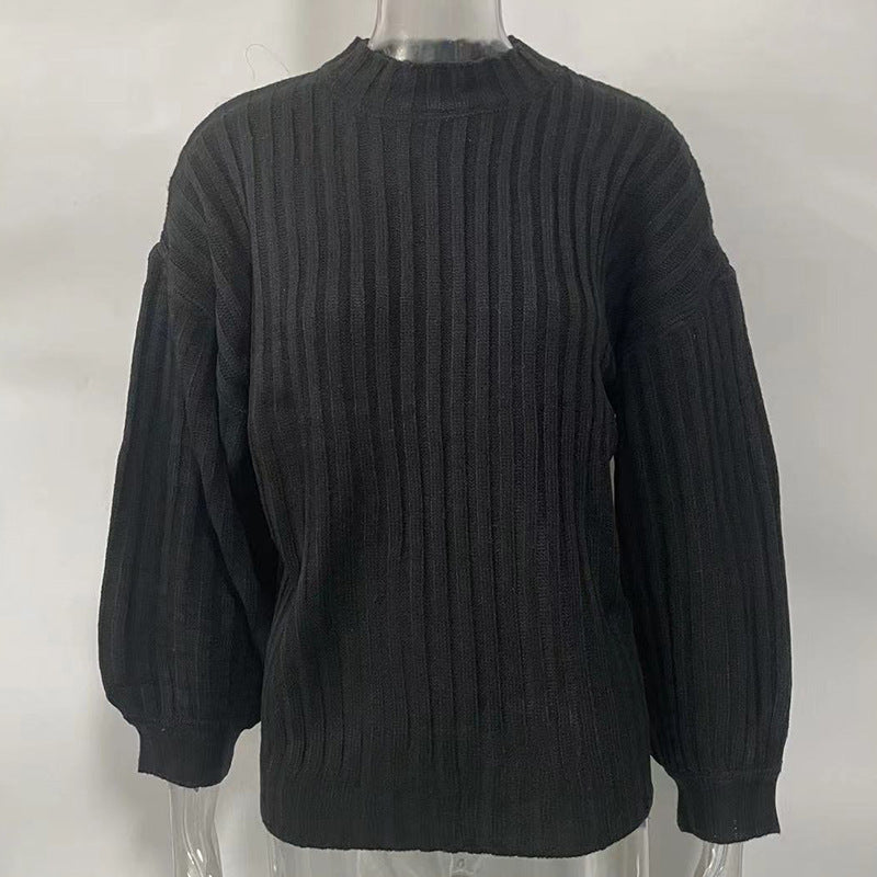 New European And American Women's Plain Quality Knitting Sweater