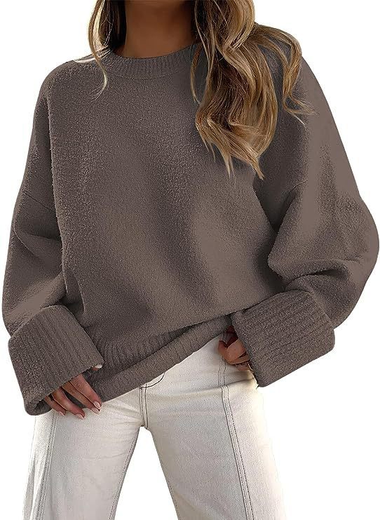 Women's Fashion Casual Round Neck Long Sleeve Plush Sweater Top