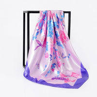 New Elegant Court Rose Silk Satin Large Kerchief Multi-color For Selection