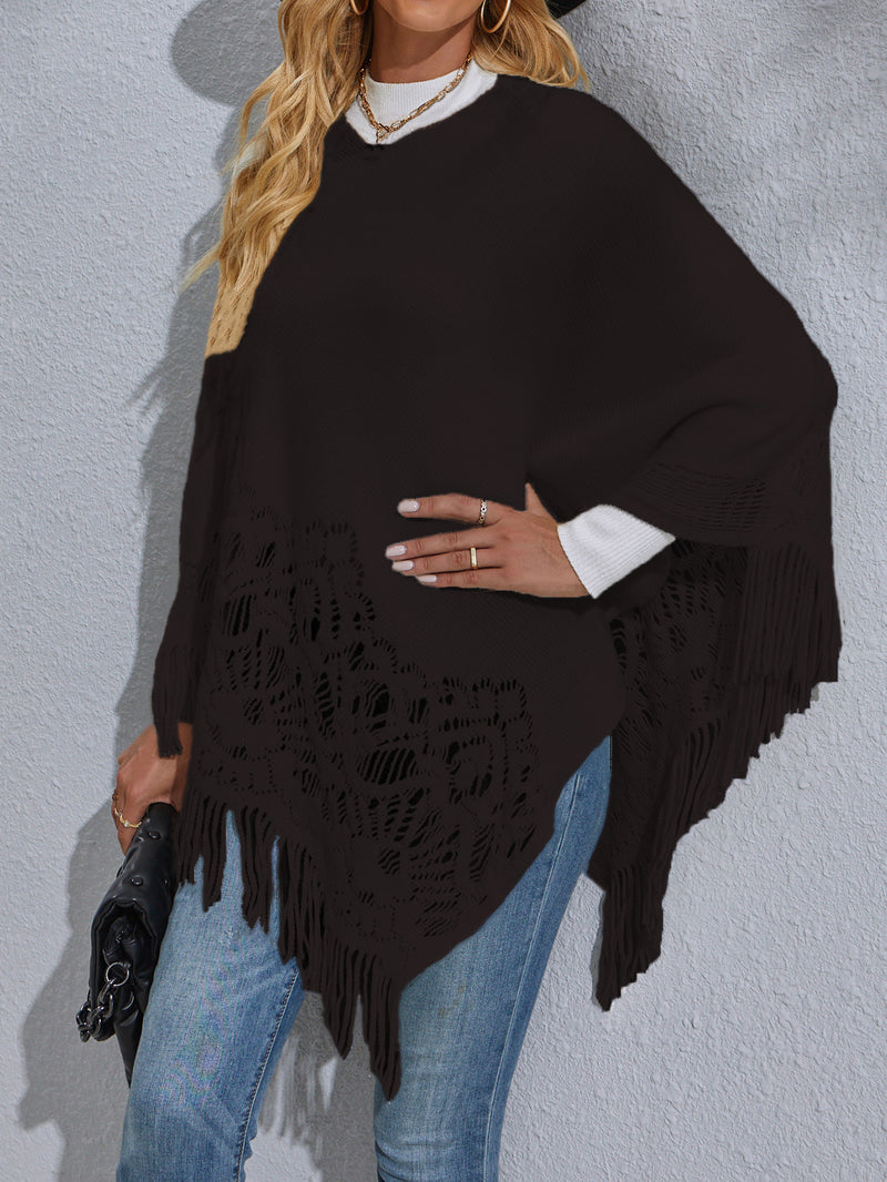 Women's Mid-length Lace Tassel Shawl Sweater