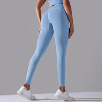 Women's Seamless Knitted Solid Color High Waist Tight Pants