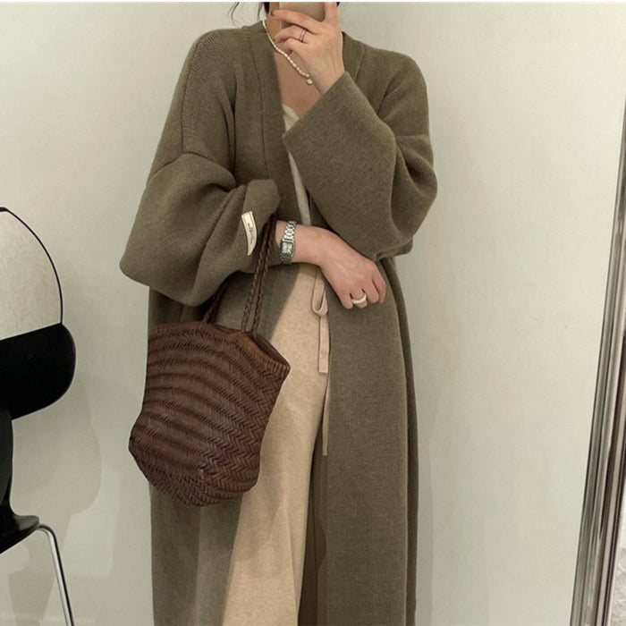 Idle Style Mid-length Sweater Cardigan Coat Women