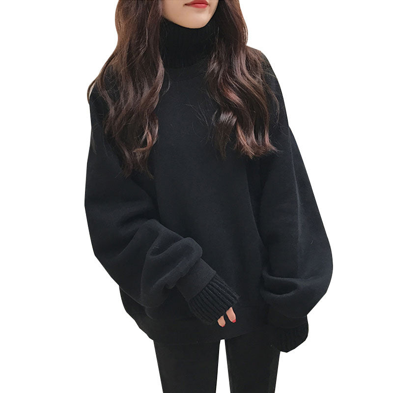 Fashion Simple Solid Color Turtleneck Thickened Sweater